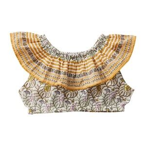 Pink Chicken Girls Loretta Print Floral Ruffle Top Size 6